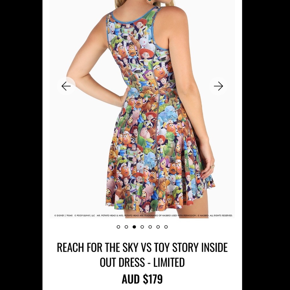BlackMilk reach for the sky vs toy story inside out dress